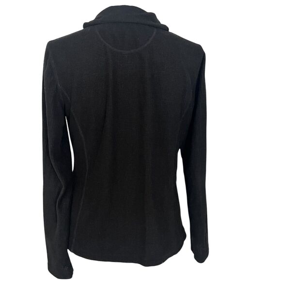 Tangerine Waffle Long Sleeve 1/4 Zip up Pullover Sweater Black Women's Medium - Picture 2 of 6